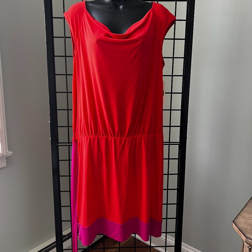 Laundry Dress SIZE Large Orange/Fuschia